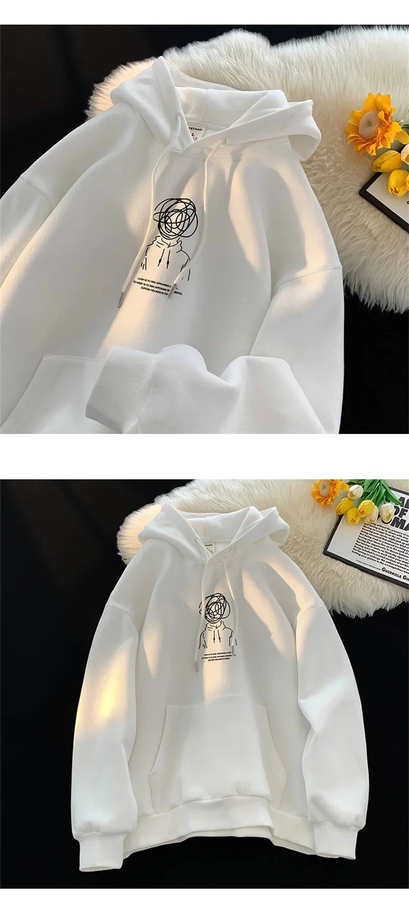 Funny Brainstorming Boy Graphic Hoodies For Men Hip Hop Fashion Baggy Sweatshirts Oversized Clothes Fleece Pullover Sweatshirts
