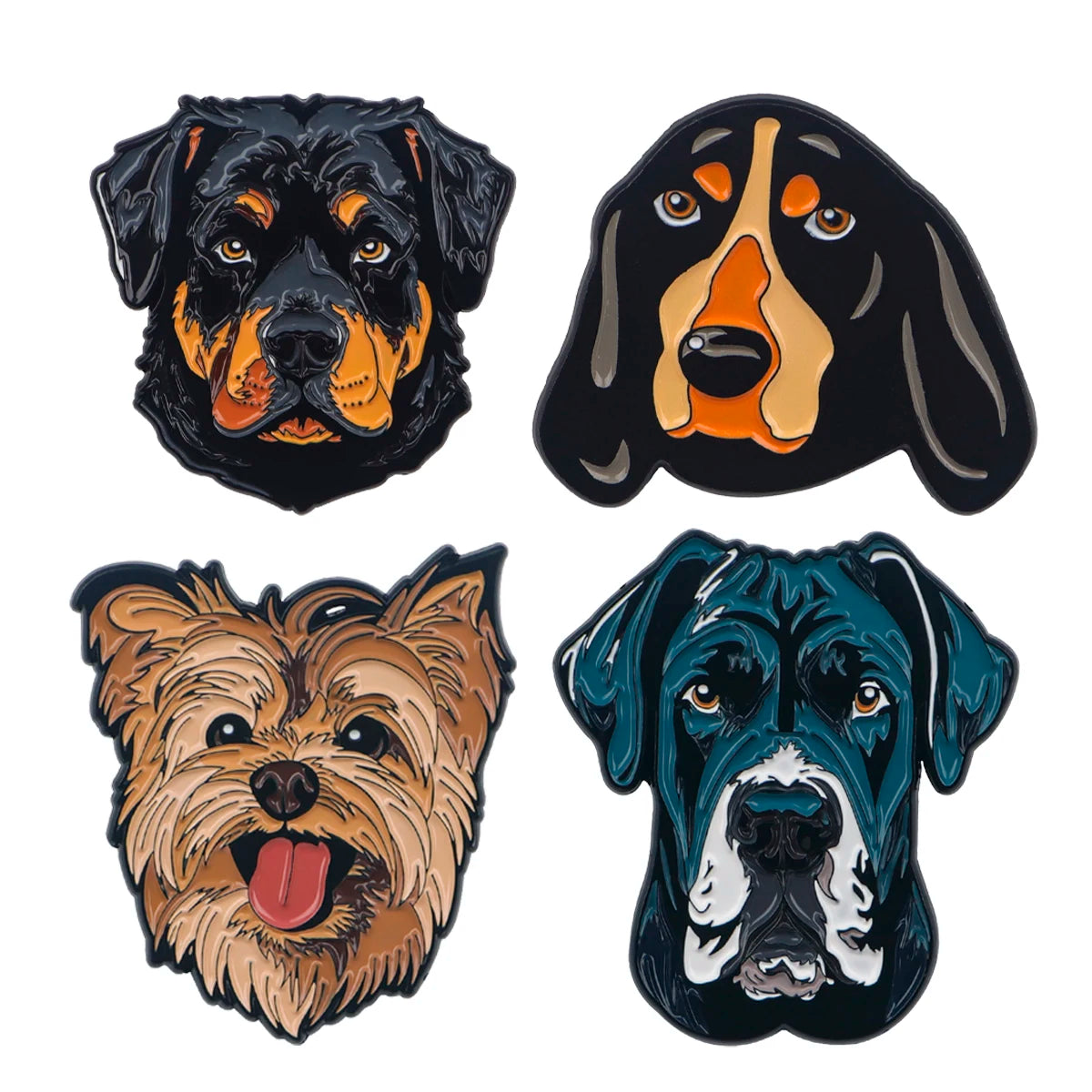 2-10pcs/set Funny Animals Series Enamel Pin Cartoon Cats Dogs Brooch Set Lapel Pins Badge on Backpack Clothing Accessories Gifts