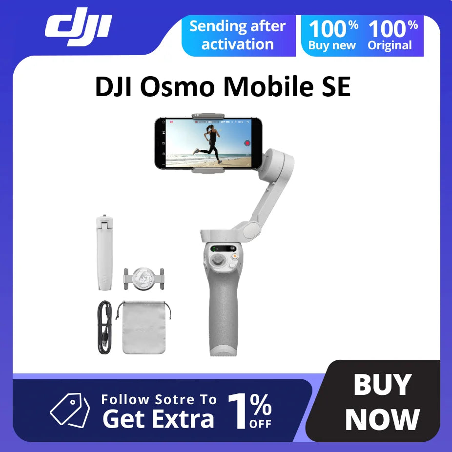 DJI Osmo Mobile SE Handheld Gimbal ActiveTrack 5.0 Magnetic Design Quick Roll in Stock