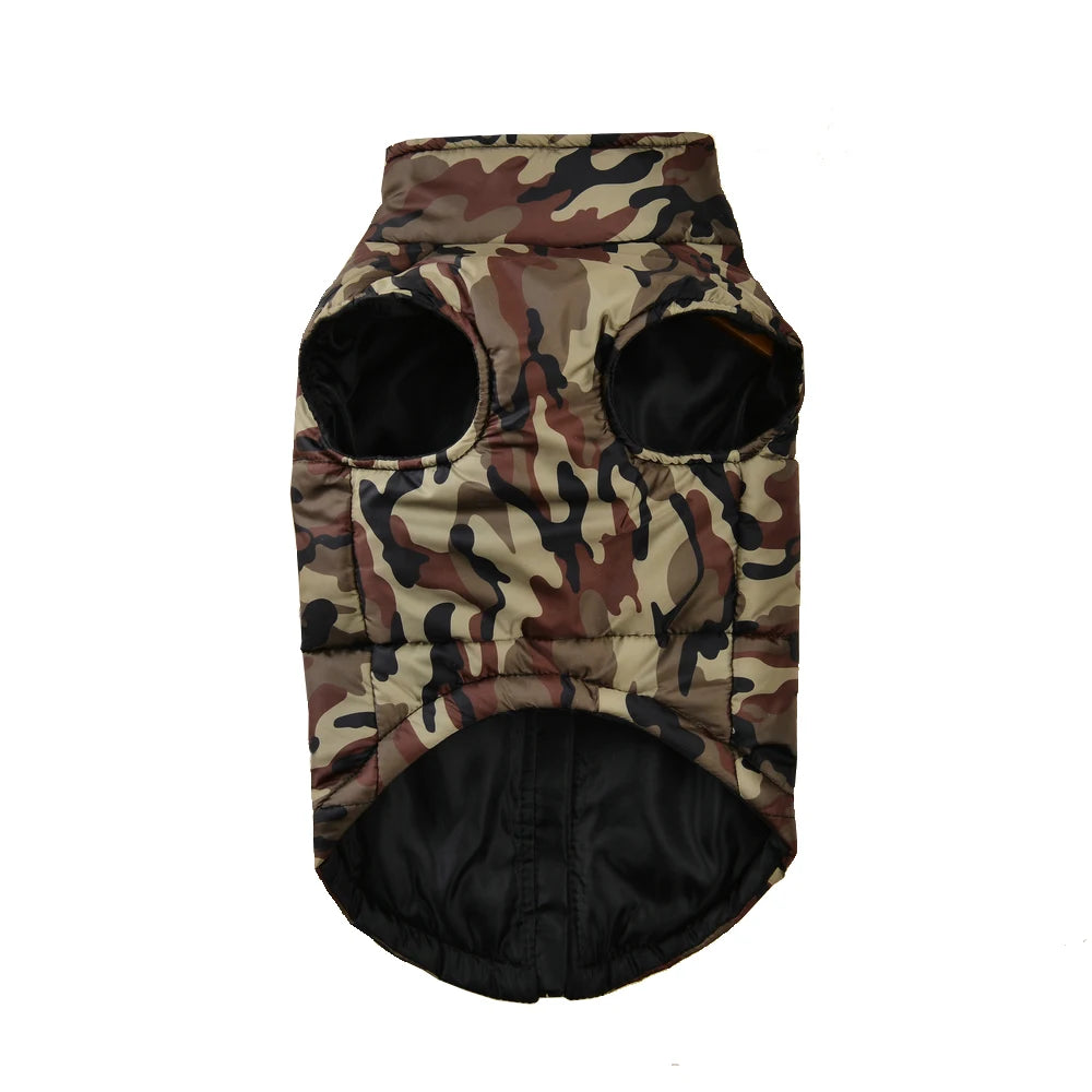 Large Dog Clothes Winter Jacket For Labrodor Clothing Camouflage Padded Dogs Vest Costume With Zipper Winter Bulldog Pet Outfits