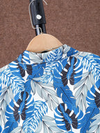 Boys' 2025 New Summer Fashion Suit Hawaiian All-Over Printed Beach Boy Trendyy Thin Shirt Shorts Two-Piece Set