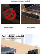 Self-Adhesive Power Cord Cord Manager Fixed Chuck Plug Mouse Cable Headset Winder Mobile Phone Data Cable Card Silicone Desktop