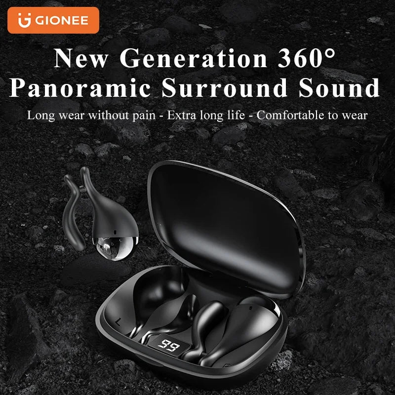 Gionee JL007 Ear Clip Equalize Earphones Wireless Bluetooth Earbuds ENC Noise Reduction Headphones with Mic Smart Equalizer App