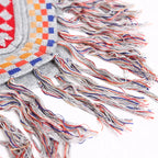 Peruvian National Style Fashion Tassel Travel Coat Shawl Cloak Women's Autumn Winter Warm Cover Lady Ponchos Capes Red
