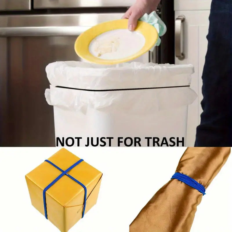 Elastic Trash Can Bands Colorful Adjustable Rubber Bands Cord Lock Household Garbage Can Bands for Home Office Litter Box