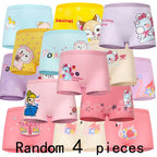 4 Pieces/lot Design Children's Girls Panties Cotton Soft Pretty Cartoon Unicorn Child Underwear for Girls Kids Boxer Breathable