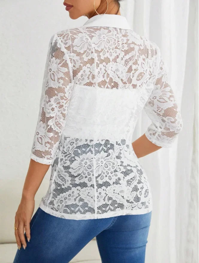Women's Blazer Autumn 2024 New Lace Patch Single Breasted Flap Detail Y2k Coat Work Office Female Fashion Elegant Daily Jacket