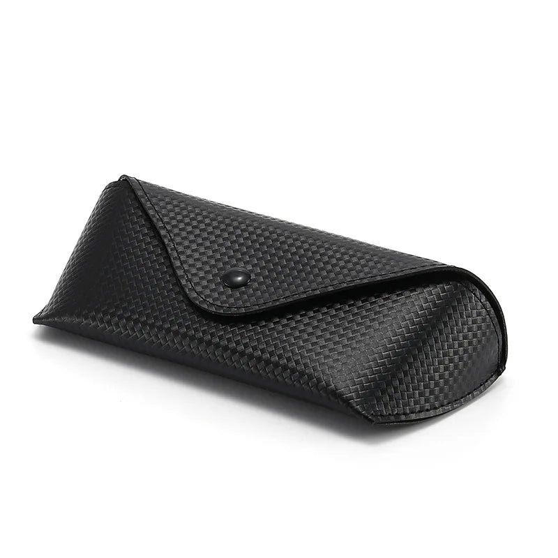 New Sunglasses Cases Large Black New Red Lined Leather Business Litchi Pattern Sunglasses Glasses Case  Eyewear Accessories