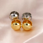 2025 Gold Silver Color Ball Round Simple Hight Quality Luxury Earrings Punk Geometric Stud Earrings For Women Party Jewelry Gift