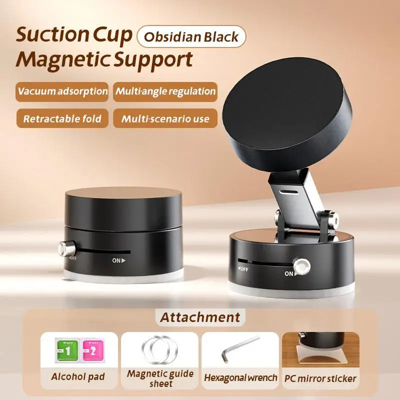 360° Vacuum Strong Suction Cup Magnetic Car Phone Holder for All Smartphones & All Car Models adjustable for Mirror Shower Gym