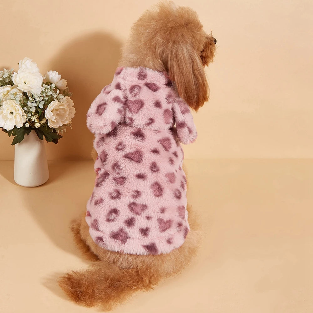 Cute Dog Hoodies Sweaters Soft Warm Fleece Puppy Sweatshirt Coat for Small Medium Dogs Chihuahua Yorkie Poodle Winter Pajamas