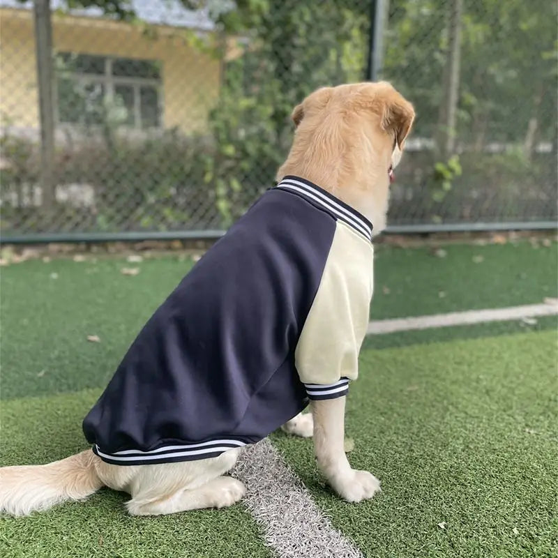 M~7XL Warm Big Dog Baseball Suit Medium Large Dogs Autumn Winter Clothing Golden Retriever Labrador Dog Sweater Thick Style