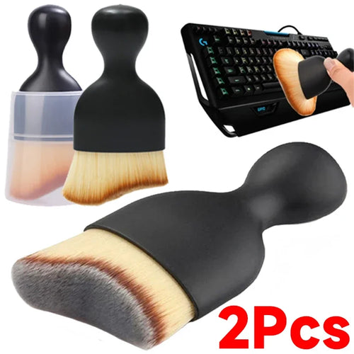 1-2Pcs Soft Cleaning Brush Keyboard Car Air Outlet Cleaning Soft Brush with Shell Car Crevice Dust Removal Brush Cleaning Tools