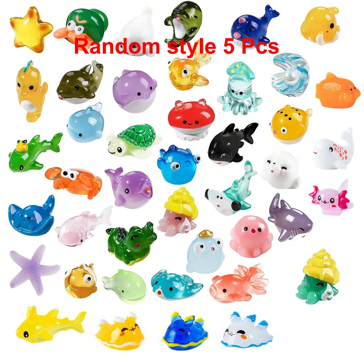 Mini Ocean Resin Animals Tiny Sea Animals Figurines Marine Miniature Animals Aquarium Ornaments Home Decorations