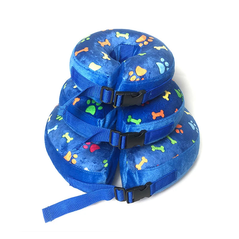 Soft Inflatable Dog Collar Elizabeth Cone Alternative, Post-Surgery Recovery Donut for Small to Large Dogs, Stops Licking Wounds