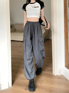 High Waist Wide Leg Workwear Pants Women's Spring 2024 Loose Sun Protection Casual Sports Thin Style Fashionable Trousers