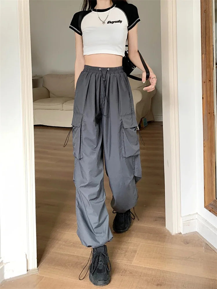 High Waist Wide Leg Workwear Pants Women's Spring 2024 Loose Sun Protection Casual Sports Thin Style Fashionable Trousers