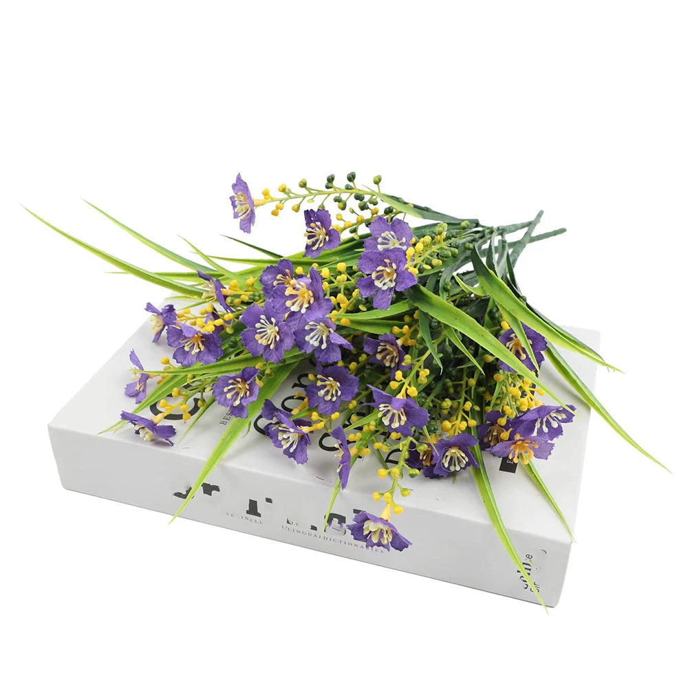 Artificial Flowers Outdoor UV Resistant Fake Plant for Home Garden Yard Wedding Decor Plastic Spring Summer Shrub Plants  Flower