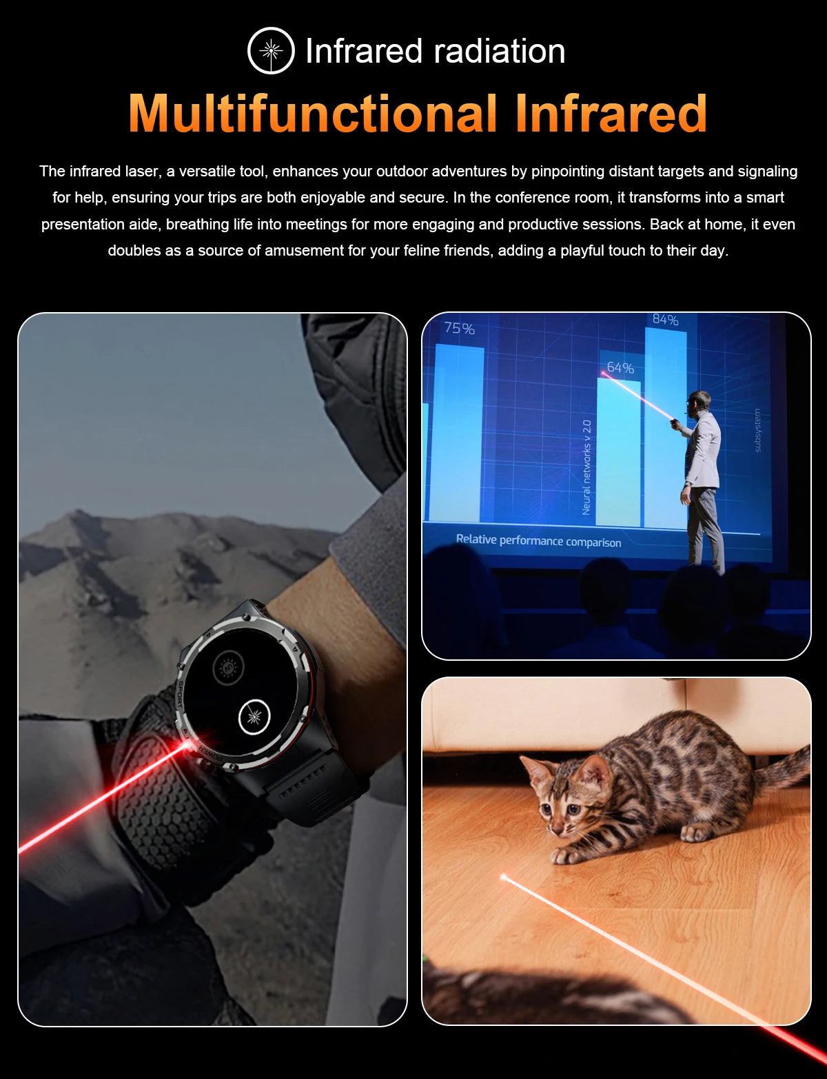 NEW For XIAOMI Outdoor Sports Smart Watch Men GPS Trackr Health Monitor BT Call NFC UV infrared Laser 5ATM Waterproof Smartwatch