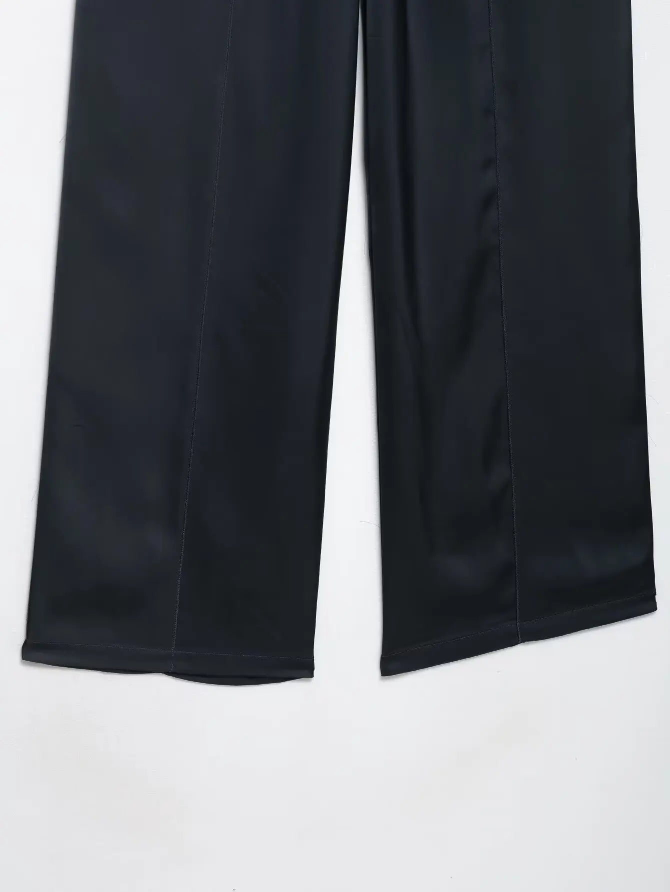 MYST&ZA2025 new summer women's casual simple halter neck backless sleeveless top + drawstring wide-leg trousers
