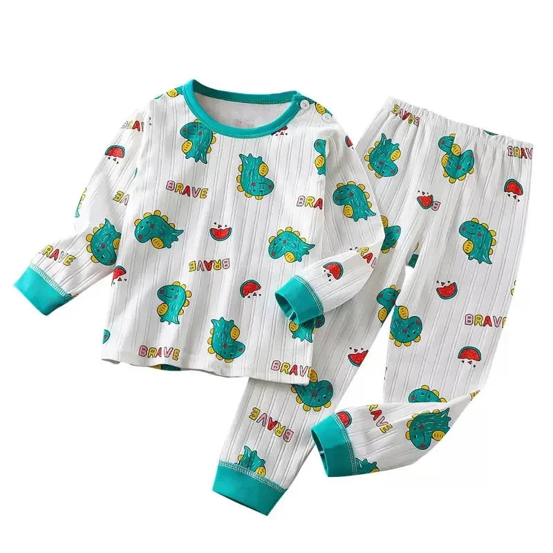 Autumn Baby Clothes Children Loungewear Long Sleeve Pajamas for Cute Deisgn Lightweight Comfortable Fabric Sleepwear Outfit
