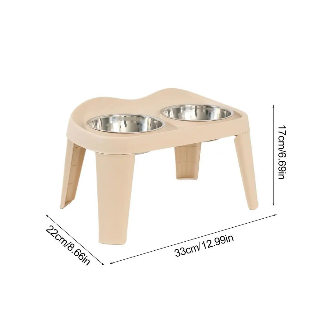 Elevated Dog Feeder Dogs Bowls foldable Raised Stand with Double Stainless Steel Food Water Bowls for Small Medium Large Dogs