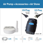 5W Aquarium Silent Air Pump 220V-240V 110V Fish Tank Quiet Oxygen Pump Accessories Bubble Pump Air Stone Aquarium Air Compressor