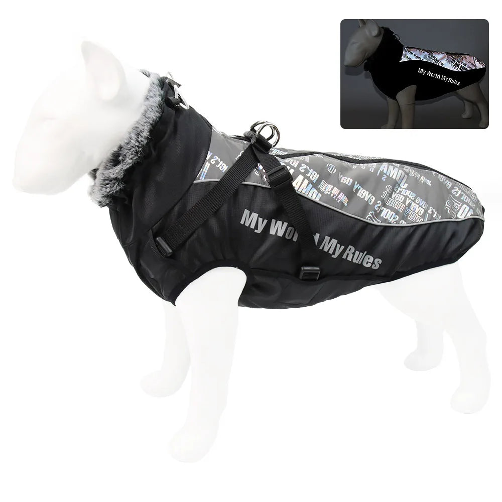 Small Dog Vest Winter Warm Pet Clothes Cotton Dogs Coat Harness For Medium Bulldog Big Dog Clothes Jacket