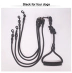 3 Way Dog Leashes for Walking 2/3/4 Dogs Pets Nylon Braided Rope No Tangle Dog Leashes for Small Dogs Dual Three Dogs Leash