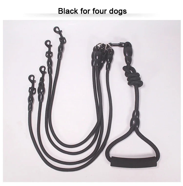 3 Way Dog Leashes for Walking 2/3/4 Dogs Pets Nylon Braided Rope No Tangle Dog Leashes for Small Dogs Dual Three Dogs Leash