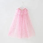 Girls Princess Cape Children Costume Cloak Kids Aurora Rapunzel Elsa Carnival Party Clothes Girl Sequins Performance Accessory
