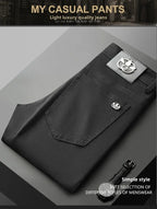 WhiteJeans Men's High-End European Style Jeans Lightweight Luxury Trendy Long Pants Business Casual Pants For Spring 2024