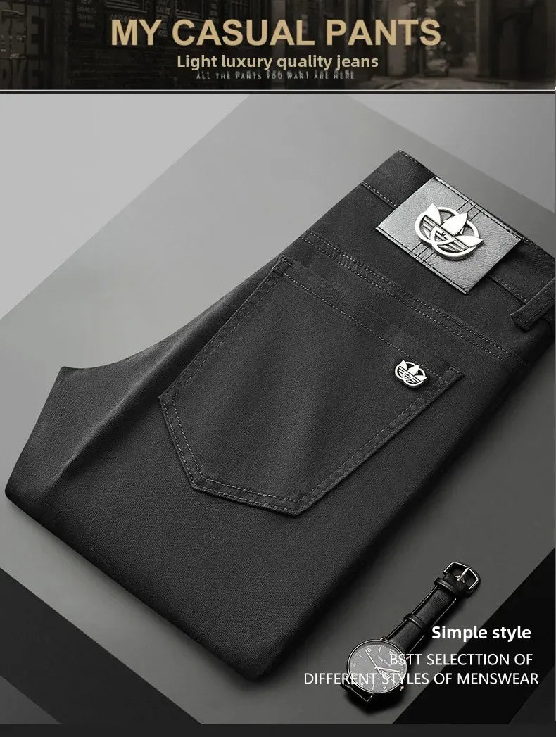 WhiteJeans Men's High-End European Style Jeans Lightweight Luxury Trendy Long Pants Business Casual Pants For Spring 2024