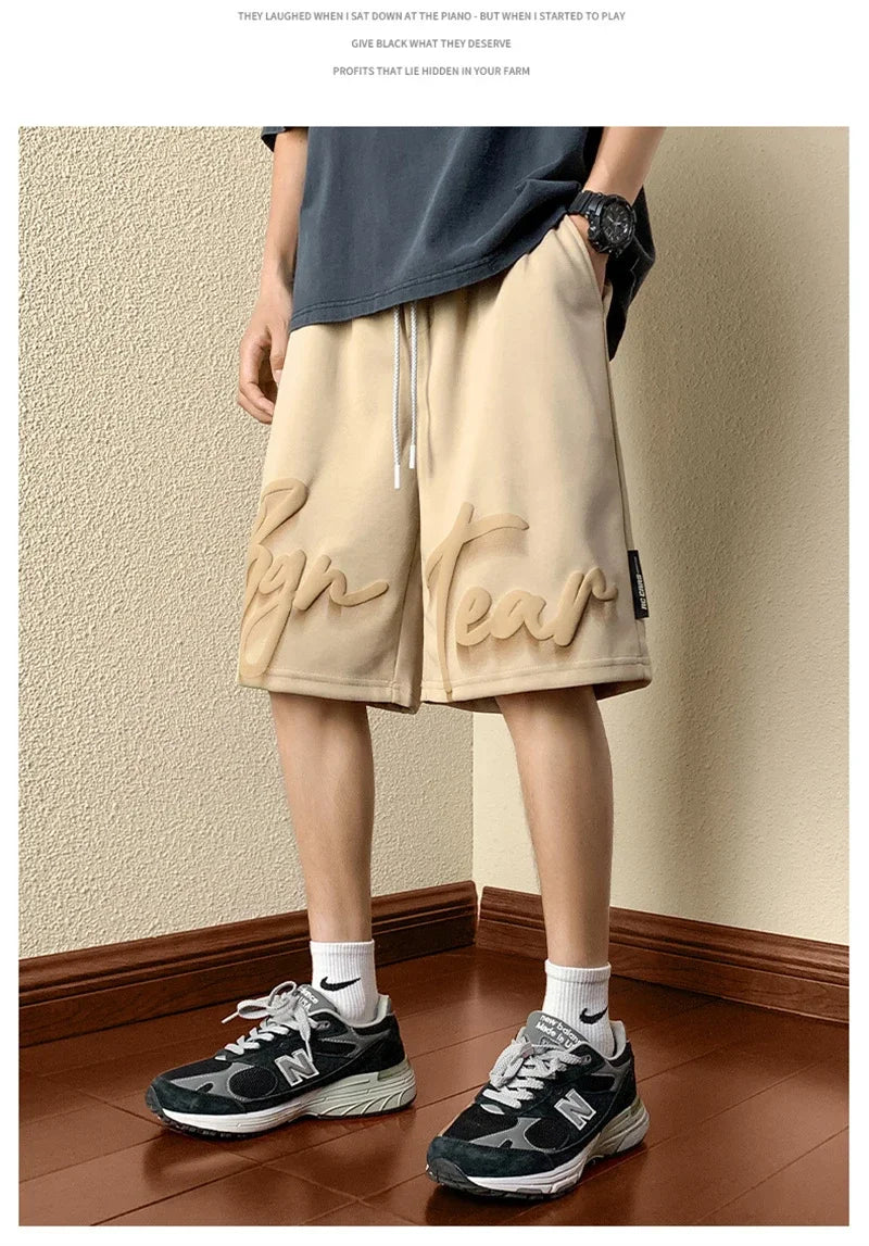 Summer Y2K Vintage Foamed Printed Men‘s Shorts Hip Hop Fashion Baggy Short Pants Gym Sports Bermudas Para Hombre Streetwear