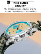 ADDIESDIVE AD2095 Watch of Men 60min Chronograph Quartz Wristwatch Bubble Mirror Glass Luminous Waterproof Men's Watches 38mm