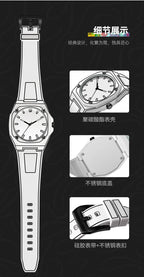 Creative Black and White Sketching Fashion Brand Men's Quartz Watch Casual Plastic Strap Waterproof Calendar Women's Watch