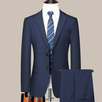 S-8XL New  (Blazer+ Pants) Men's Fashion Business Gentleman Trend Slim-fit Casual Wedding Travel Plus-size Solid Color Suit