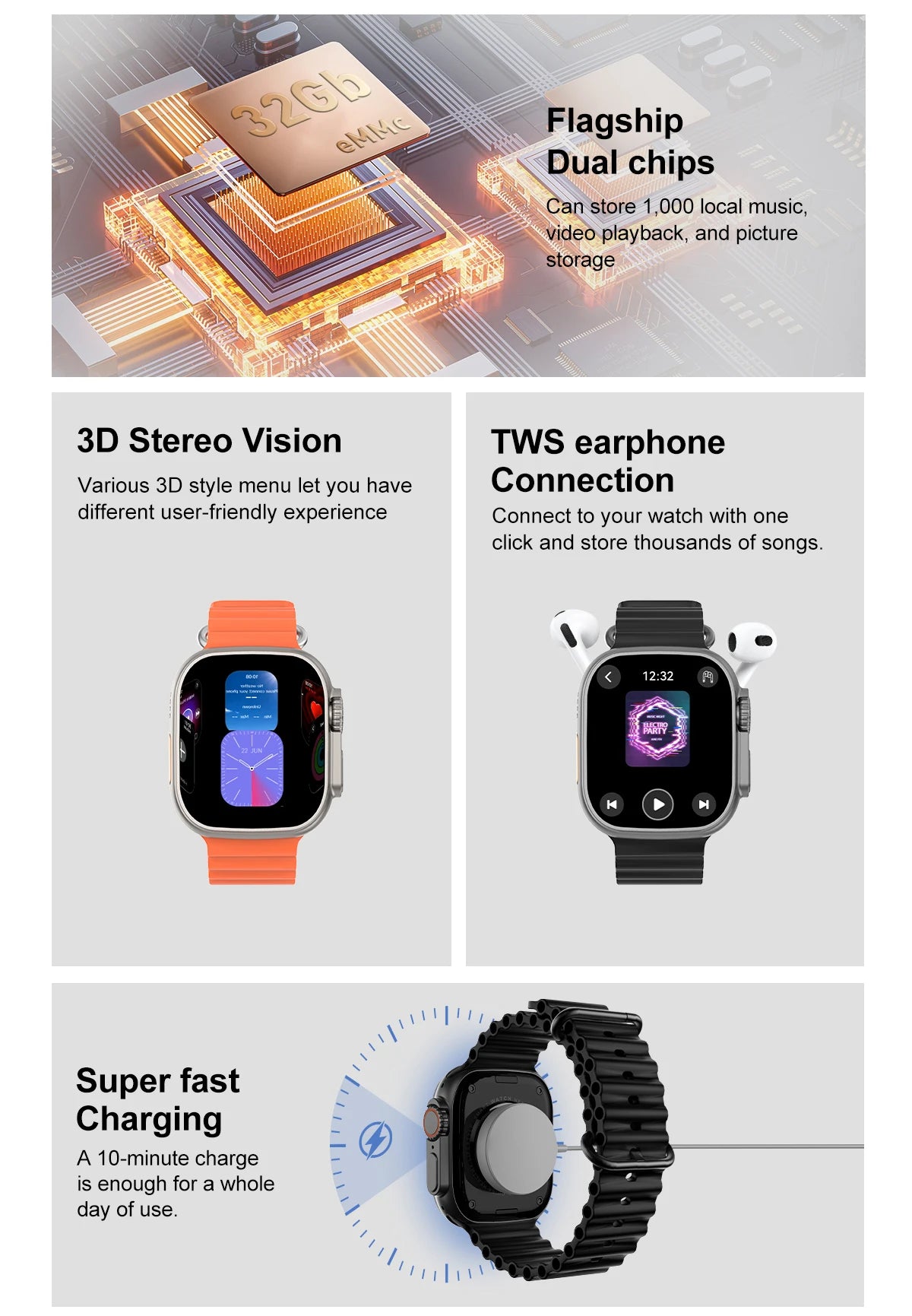 2025 New IOS DT Ultra 3 High-End Business Watch 32G Large Memory Album Smartwatch Men Sports Fitness Waterproof Watch Sportwatch