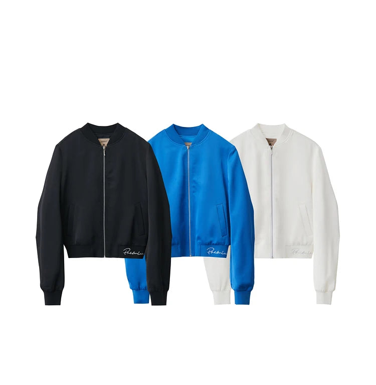 AMII Minimalism Jacket Woman Baseball Jacket Embroidery Letter Zipper 2023 Spring New Casual Women's Clothes Female Top 72331004
