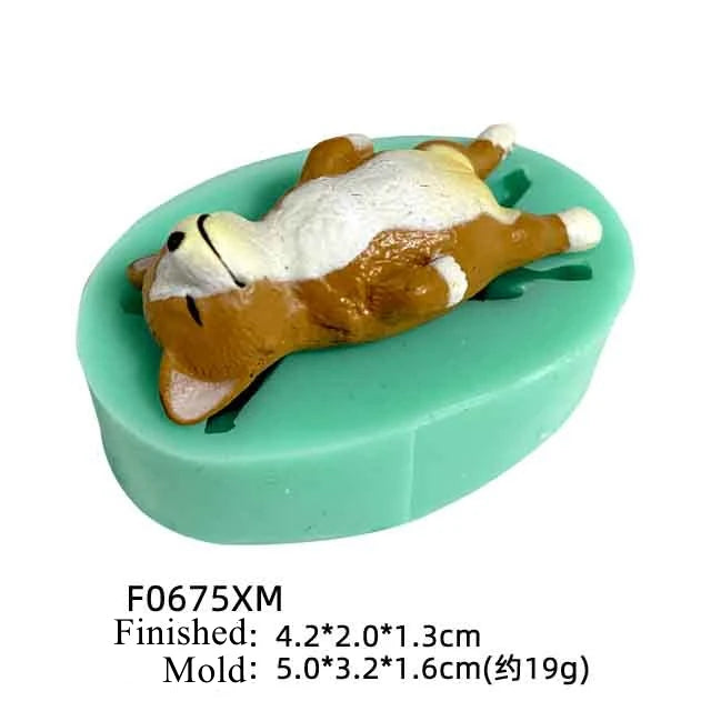 13 Dogs Shape Silicone Fondant Cake Decorating Mold Corgi Bulldog Chocolate Polymer Clay Mould Animal Cake Tool Bakeware M485
