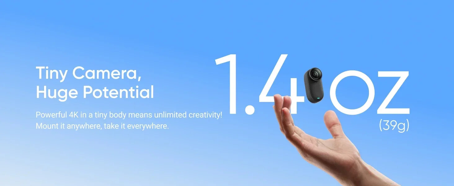Insta360 GO 3S 4K Tiny Portable Vlogging Camera,Hands-Free POVs,Mount Anywhere,Stabilization,140 Min Battery Life,10m Waterproof