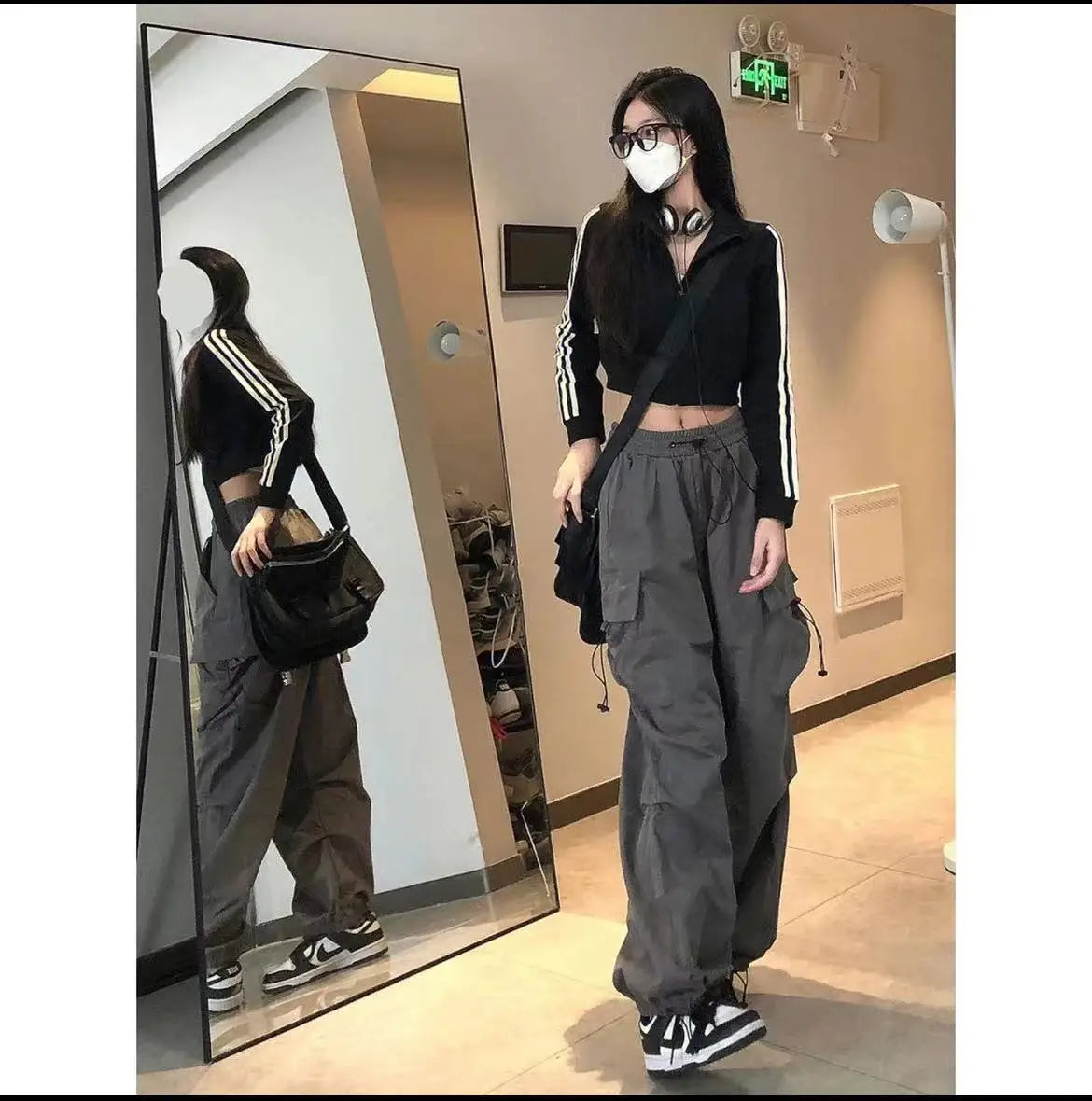 Bla Summer Thin Wide Leg Workwear Pants Qui Dry Jazz Dance Loose Fit Sports Casual Straight Leg Trousers for Women