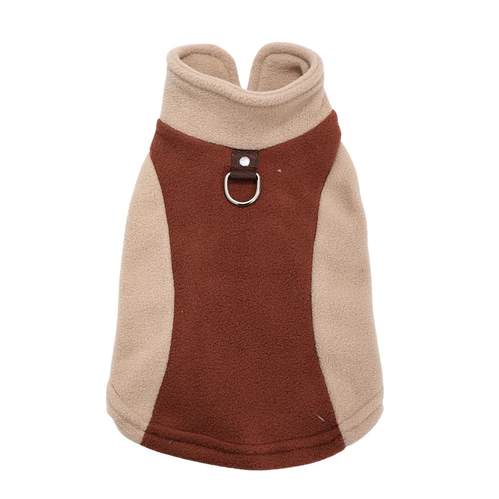 Winter Warm Dog Clothes Pet Jacket Vest with D-Ring For Small Dogs Cats Soft Fleece Clothing French Costumes Chihuahua Outfits