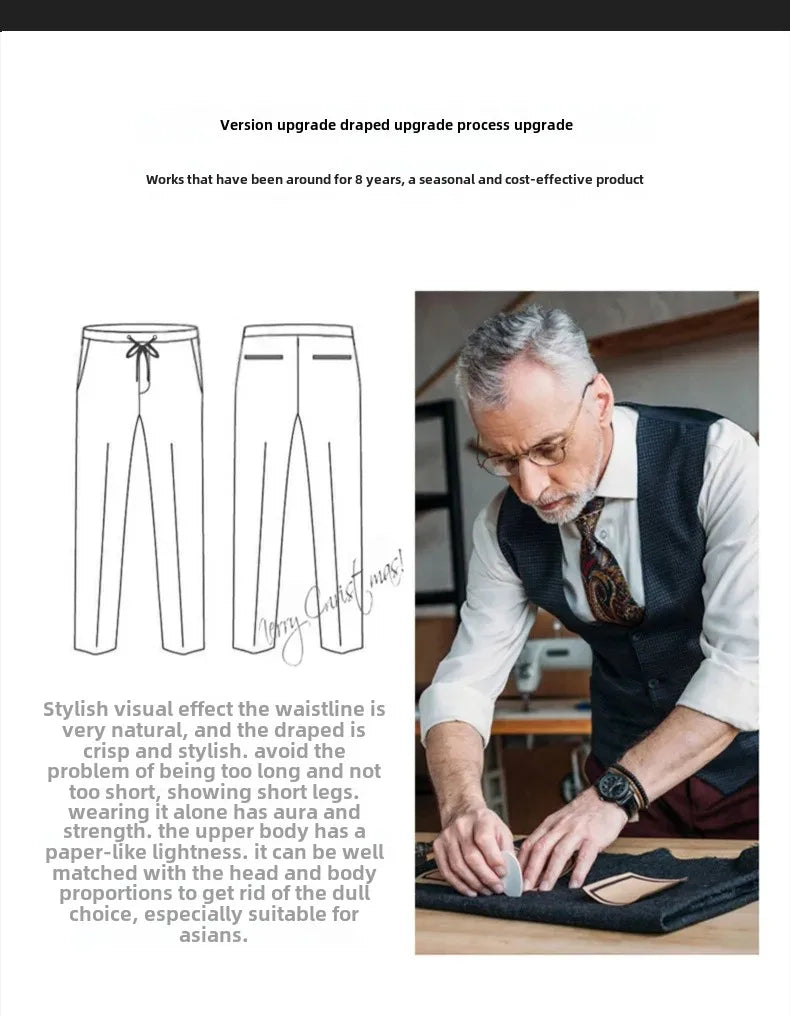 WhiteJeans Men's High-End European Style Jeans Lightweight Luxury Trendy Long Pants Business Casual Pants For Spring 2024