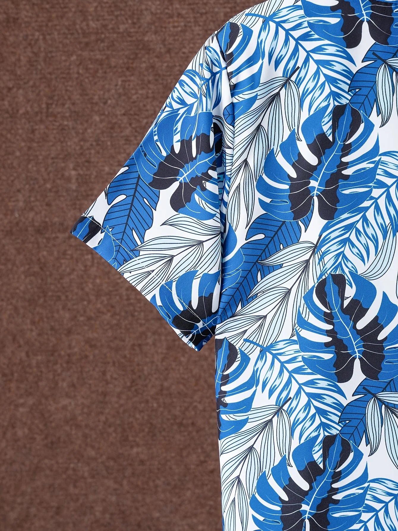 Boys' 2025 New Summer Fashion Suit Hawaiian All-Over Printed Beach Boy Trendyy Thin Shirt Shorts Two-Piece Set