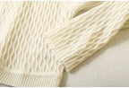 Women 55% Mulberry Silk 45% Cotton Shawl Wrap Hollow out Coat Top Cardigan Long Sleeve Blouse Shirt LY031