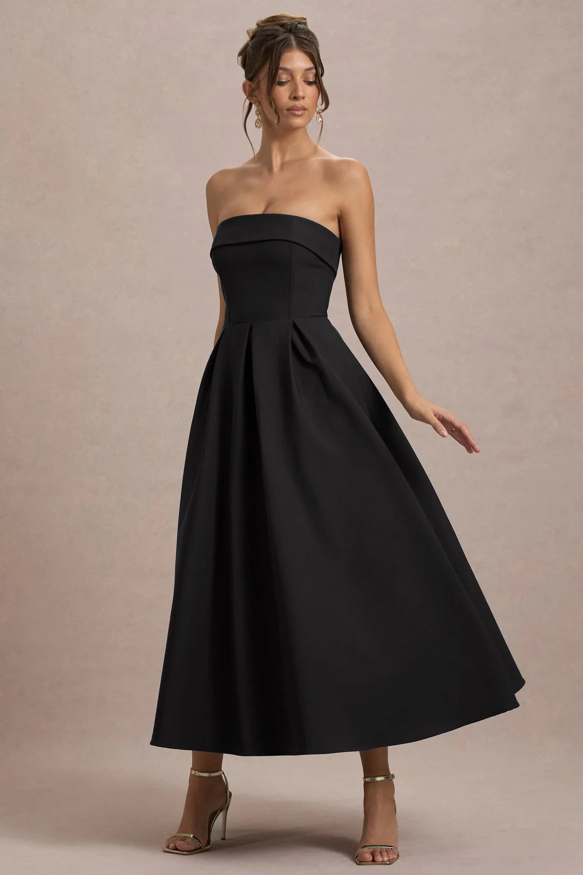 2025 French Fashion Elegant Long Evening Dress Women High-end Solid  Sleeveless Strapless Party Dress Chic Minimalist Clothes