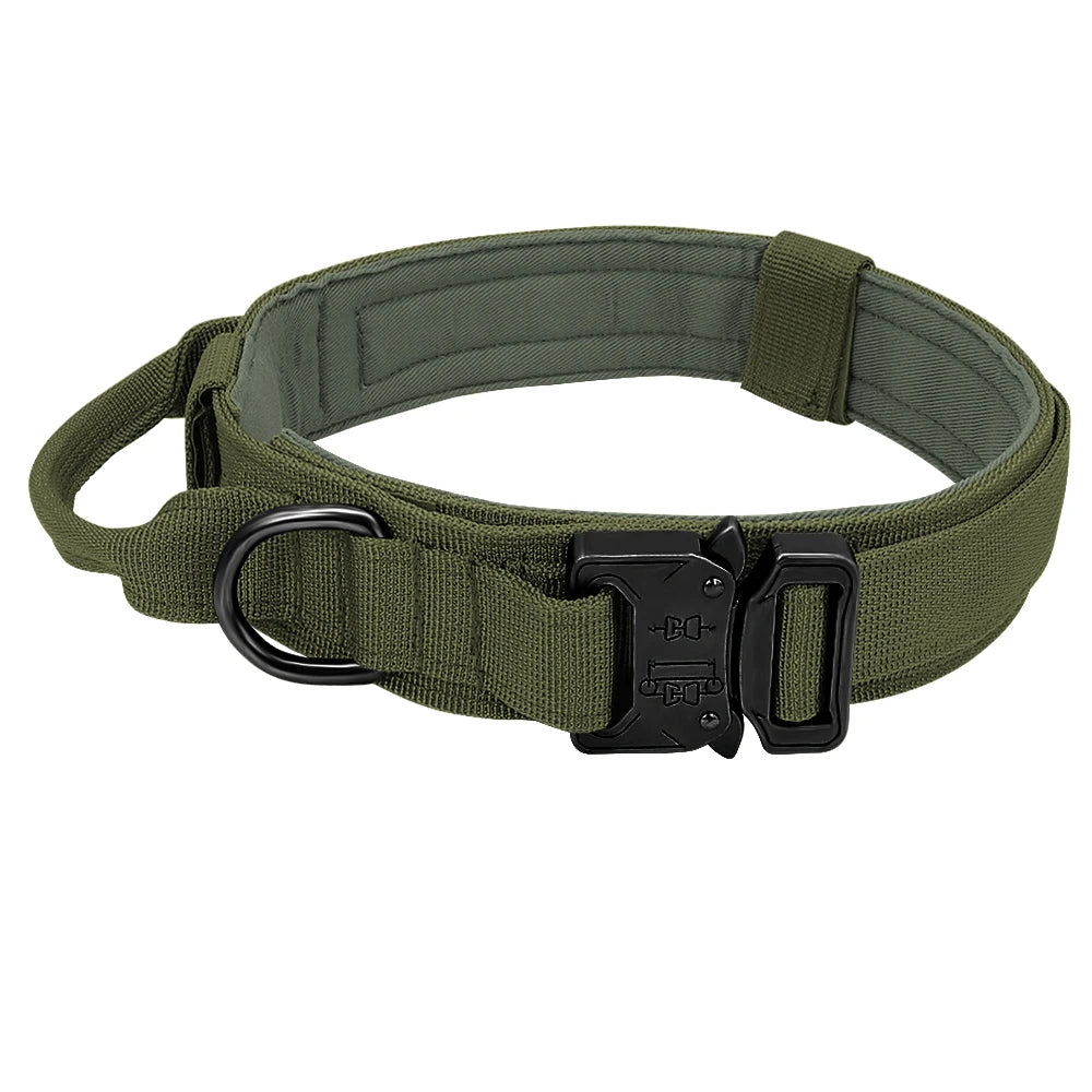 Nylon Tactical Dog Harness Collar Leash No Pull Military Pet Harness Vest For Medium Large Dogs Training Molle Harness Pouches