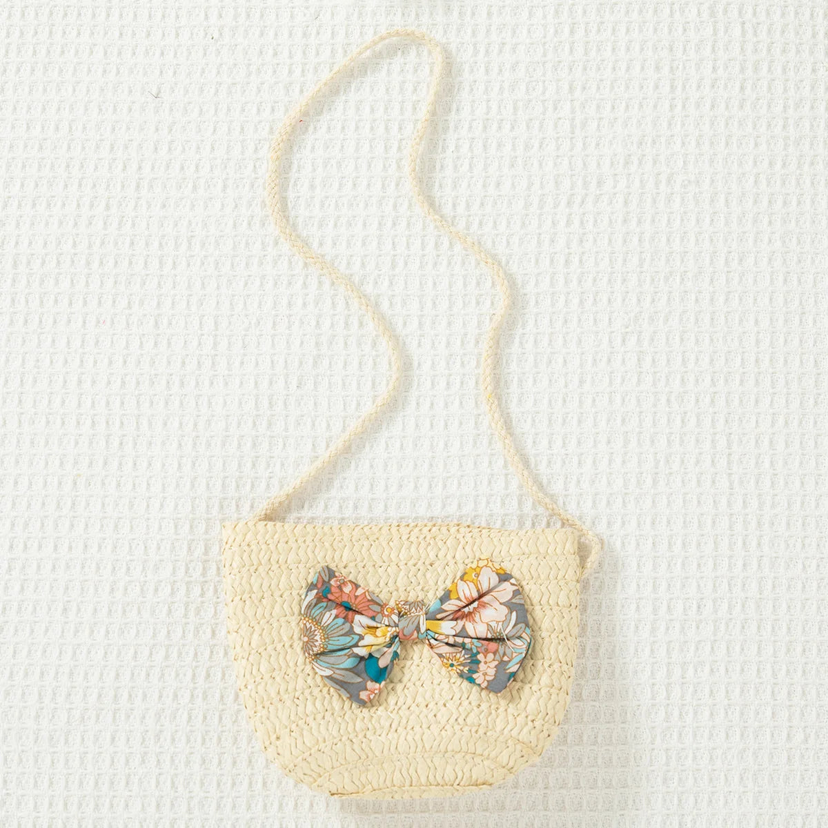 2 Pcs Summer New Baby Girl Dress Fashionable Floral Fly Sleeve Cotton Dress with Crossbody Bag Suitable for Babies Aged 0-3