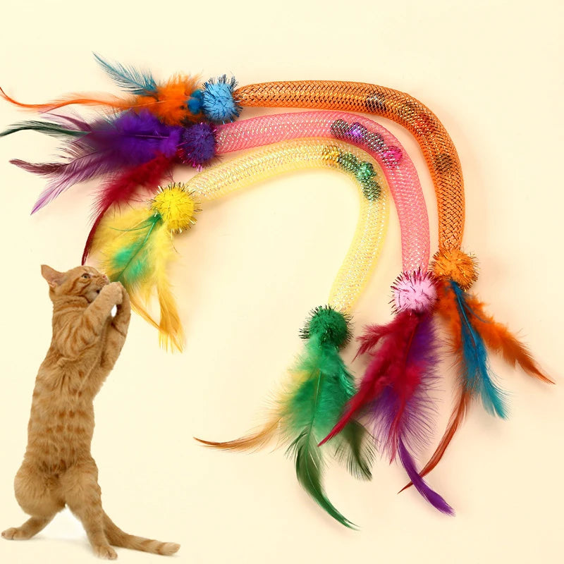 Cat bite elastic rope cat toy toys toys toys toys toys to tease cat sticks to relieve boredom and feathers